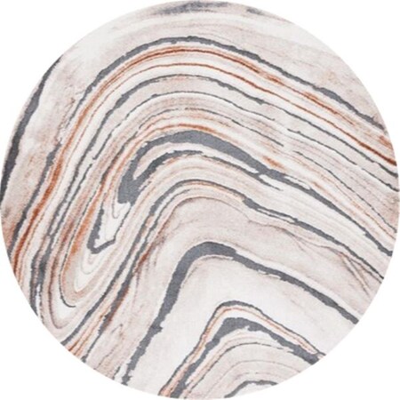Safavieh 6 ft. 7 in. x 6 ft. 7 in. Brentwood Power Loomed Round Rug; Black & Ivory BNT835Z-7R